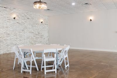 Dining setup with round tables